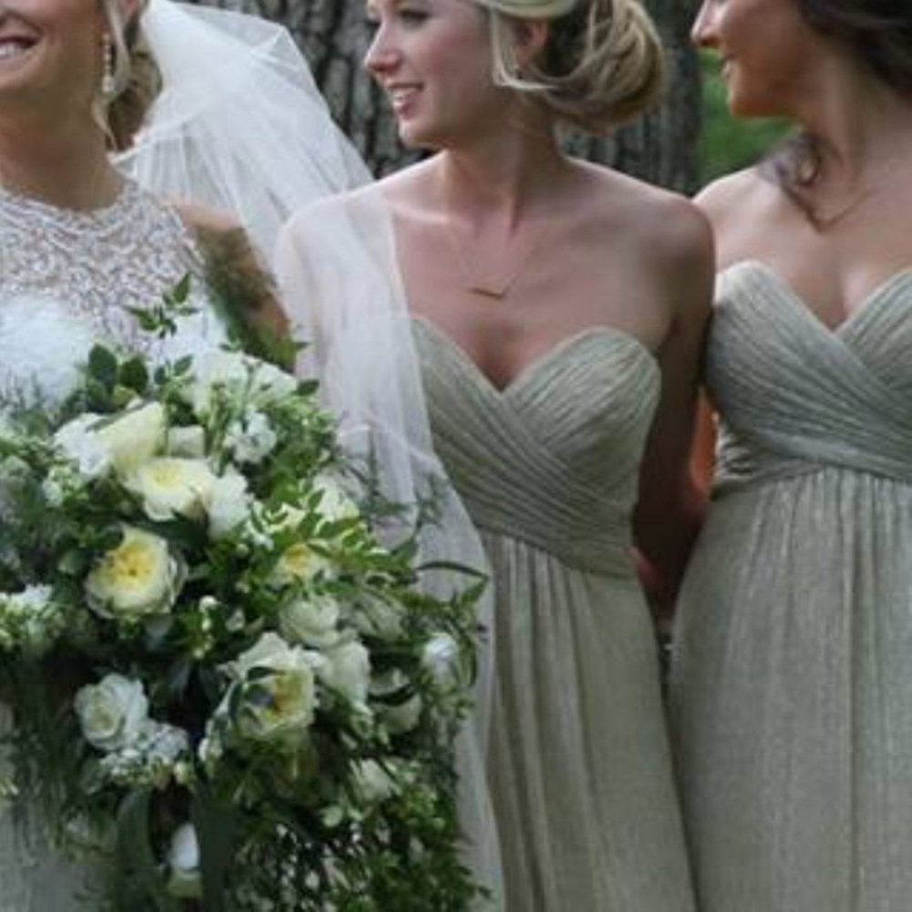Gold maxi bridesmaid dress